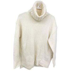 American Eagle Cream Chunky Knitted Cowl Neck Sweater Size XS